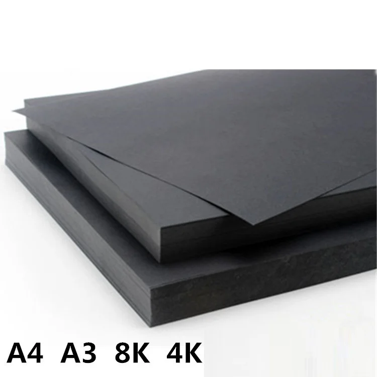 A3 A4 Black Kraft Paper DIY Card Making Craft Paper Thick Paperboard Cardboard