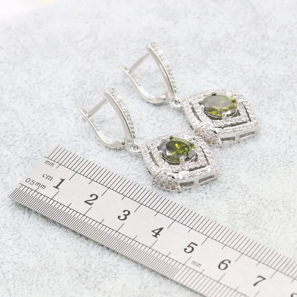 XUTAAYI Green 925 Silver Wedding Jewelry Sets Earrings For Women Luxury Jewelry Bracelet Rings Bridal Pendant Necklace Set