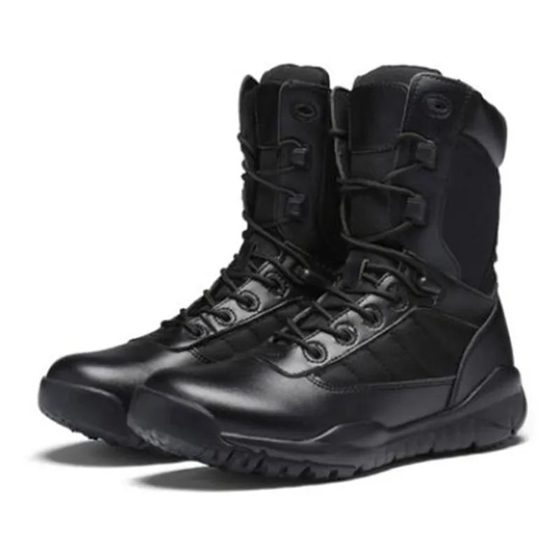 Men Ankle boots Spring Summer Tactical Black Casual Shoes Solid Anti-Slip Male Casual Sneaker boots