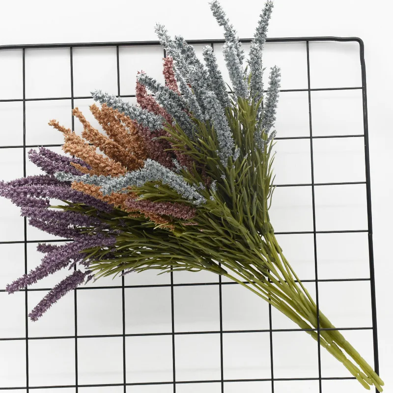 1 Bunch of Artificial Plants Lavender Home Decoration Accessories Wedding Diy Flower Arrangement Photo Props Indoor Furnishings