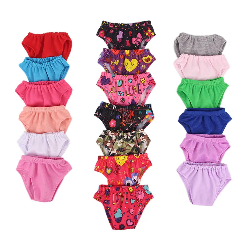 Doll 15 Styles Color Pattern Panties For 18-Inch American & 43 Cm Born Baby Our Generation, Birthday Girl's Toy Gift