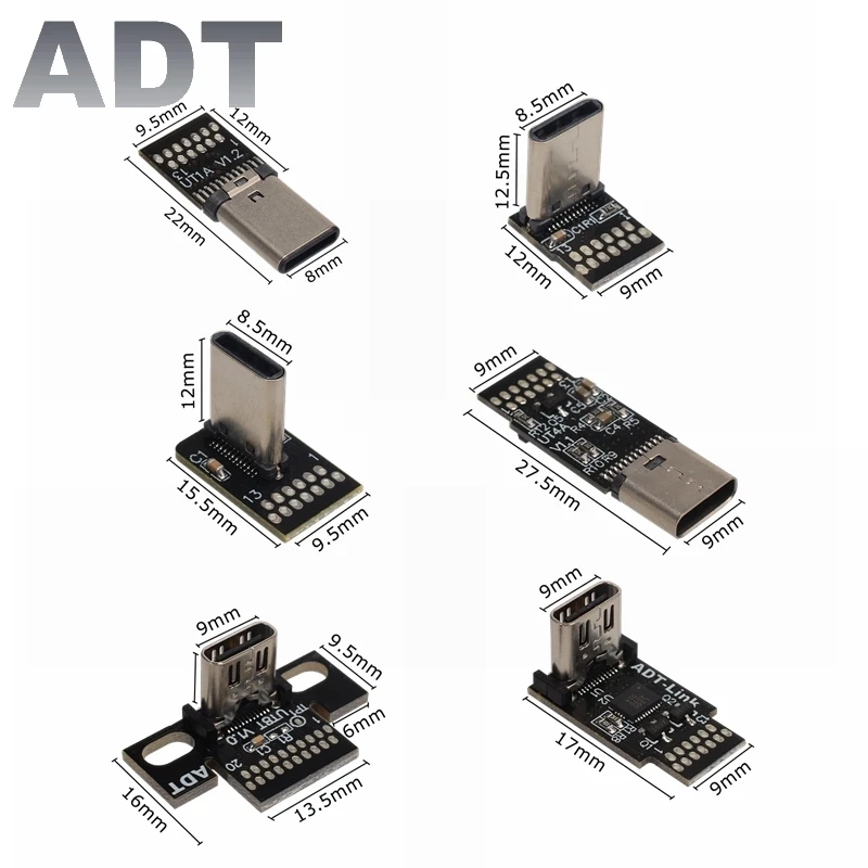 USB 3.1 نوع C موصل 20 دبابيس ذكر/أنثى المقبس وعاء محول إلى لحام سلك و كابل 20 دبابيس دعم لوحة دارات مطبوعة