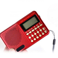 Pocket Radio FM/AM/SW 21 Bands Radio Mini Portable Rechargeable Radio Receiver Speaker Support USB TF Card Music MP3 Player