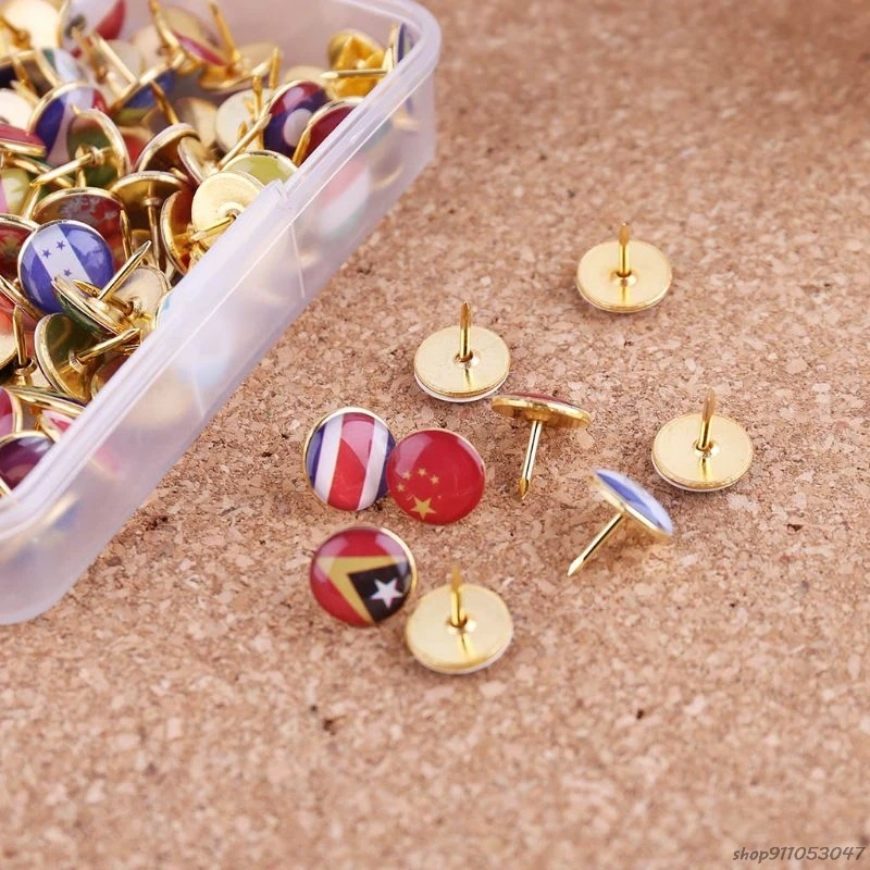 100 шт./кор. карта Tacks Национальный флаг Клей для чертежных кнопок канцелярские кнопки Примечание маркеры для доски офисные школьные принадлежности M20 21 оптовая продажа