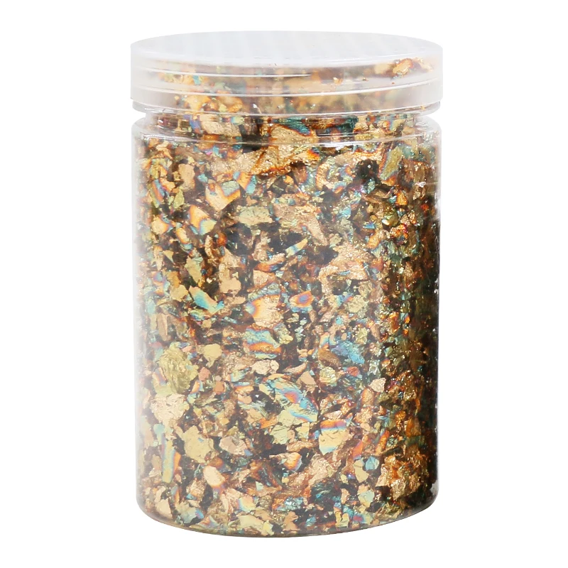 5g/bottle Gold Foil Fragments Variegated Schabin Gold Flakes for Arts Crafts Nail Decoration Manicure Gilding Mural Photo Frames