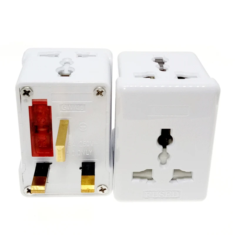 3 IN 1 - UK Ireland Malaysia HK Singapore Plug Socket Splitter Masterplug Adapter 13A Fused AC250V