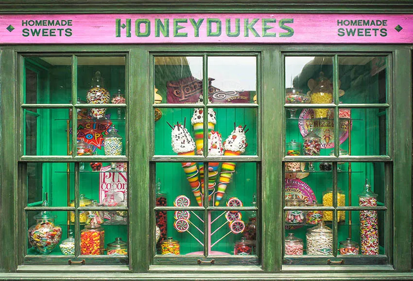 Avezano фон для фотосъемки зеленые деревянные окна сладкий магазин Honeydukes детский душ портретный фон фотостудия фотофон