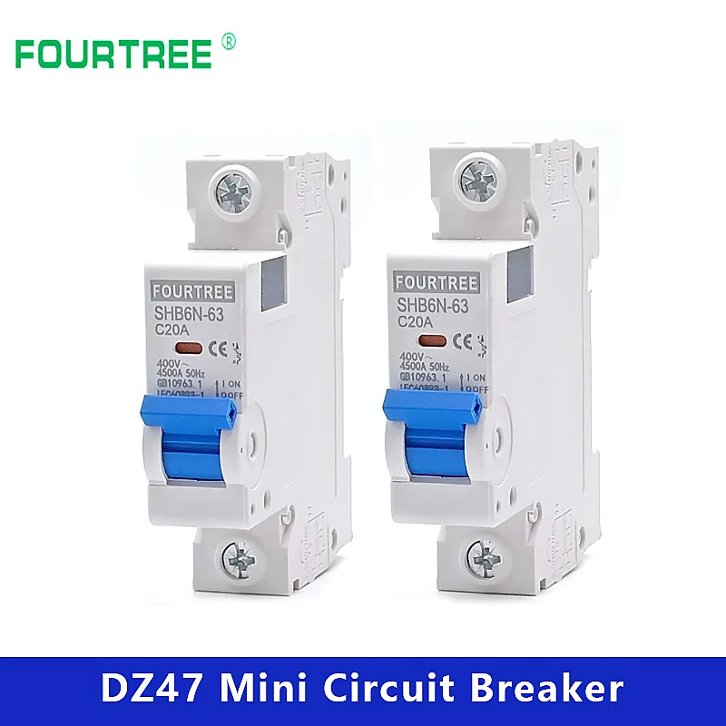 1 Pole 230V~ CType Mini Circuit Breaker Cutout Miniature Household Air Switch Mcb Mounting 18mm Din Rail Breaking Capacity 6KA