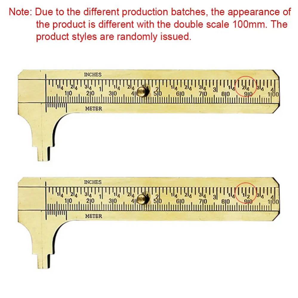 80mm 100mm Vernier Caliper Mini Single Double Scale Brass Measuring Ruler Portable Pocket Retro Copper Caliper Measure Tool