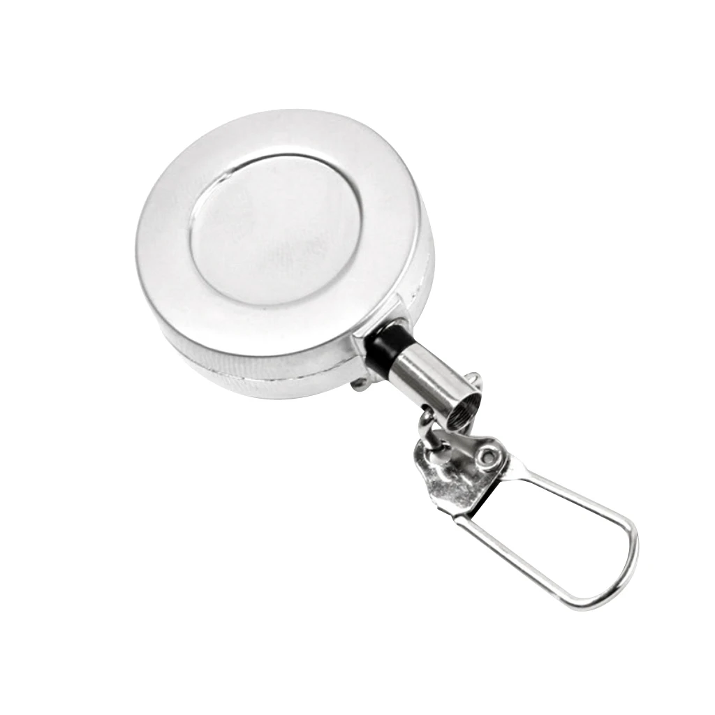 Fly Fishing Zinger Retractor 1PCS Stainless Steel Pin On Retractable Reel with Wire Cord 50cm