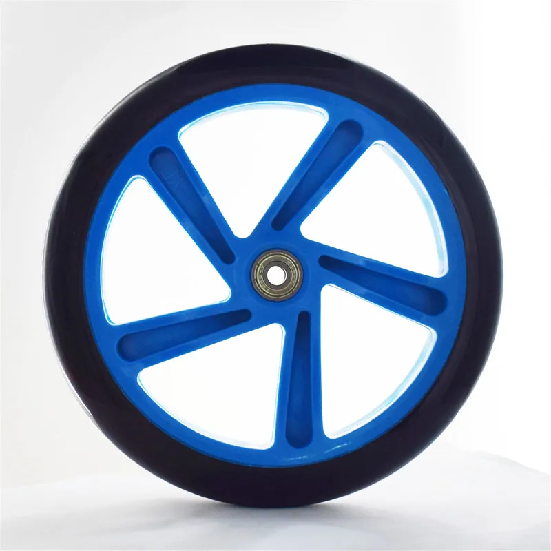 20CM Blue Big Wheel Scooter Wheels Durable 20cmX4cm Red PU Elastic Anti-Vibration Skating 200mm Diameter Cart Wheels