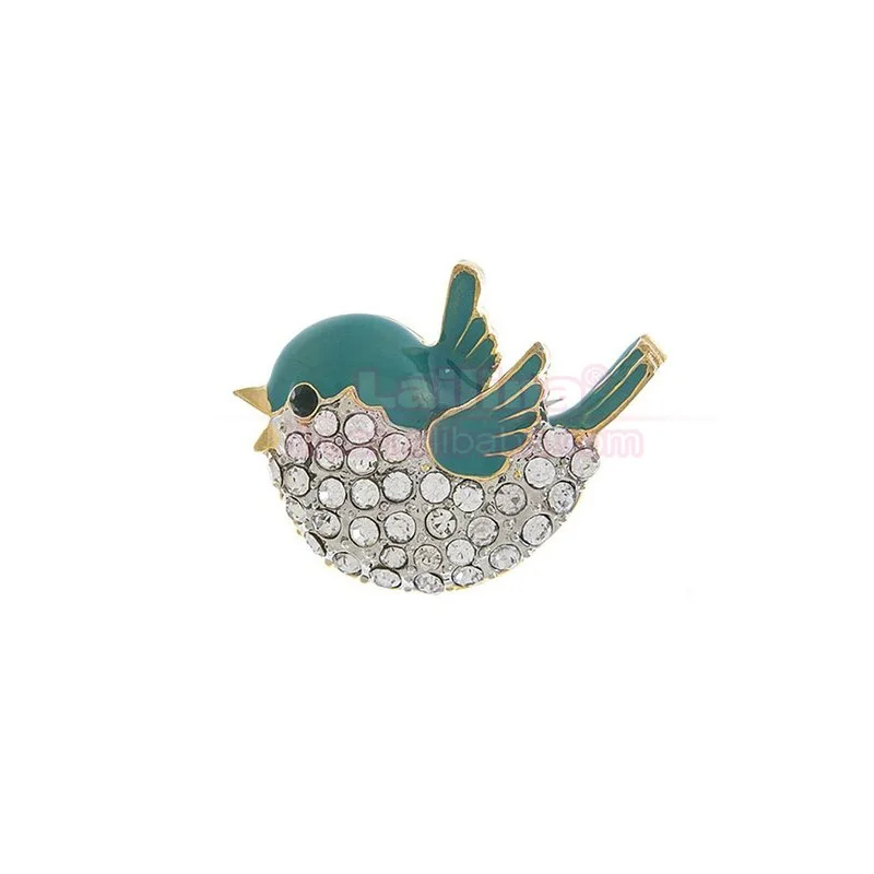 Free Shipping 40mm Cute Crystal Encrusted Bird Brooch