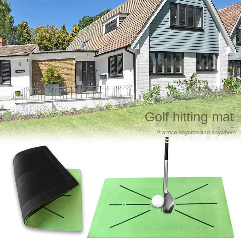 Golf Swing Mat Hitting Batting Direction Indoor Home 30x60cm Golf Swing Training Pad W 7 Pcs Practice Ball Training Accessories