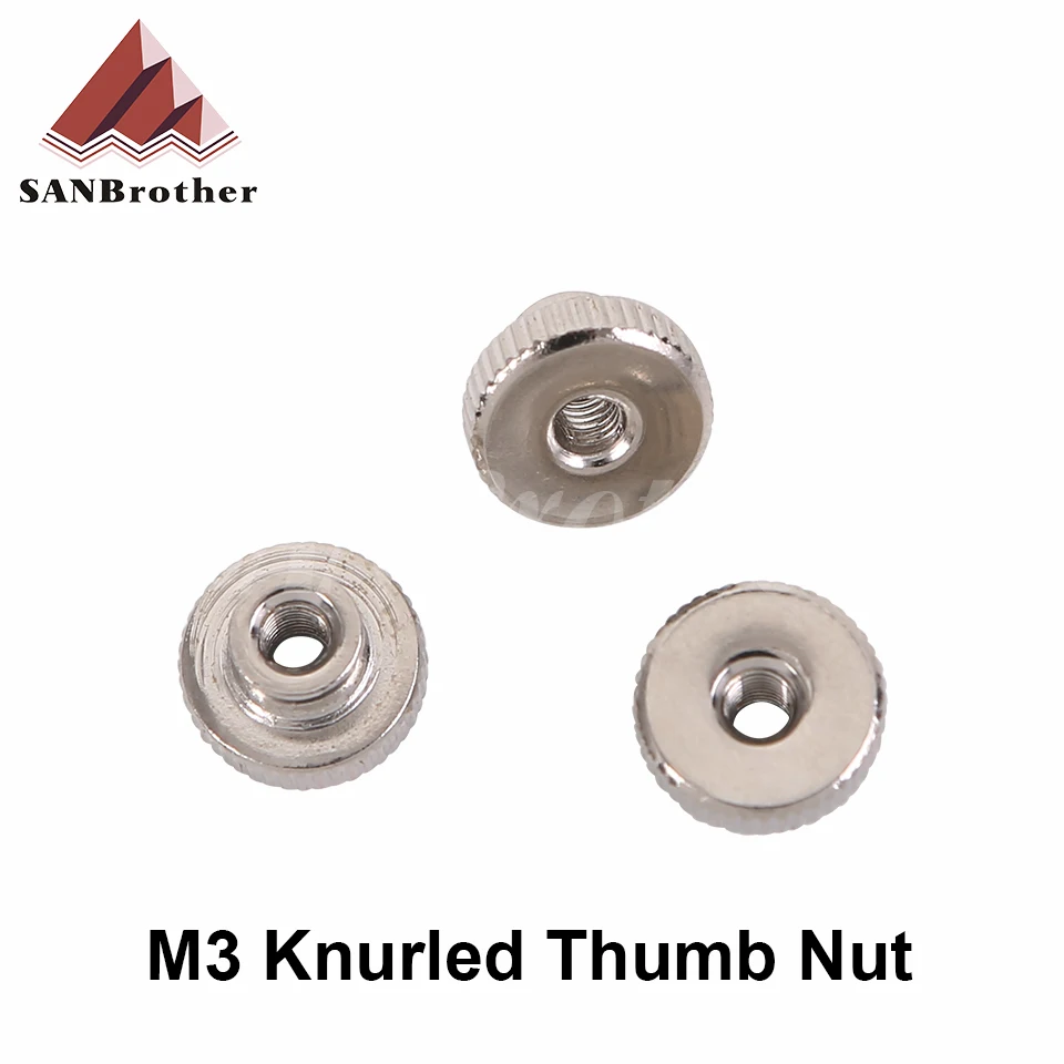 10pcs/lot 3D Printer Heated Bed Leveling Nut Z-axis Leveling Nut M3 Knurled Thumb Nut for Makerbot Prusa I3 Printer