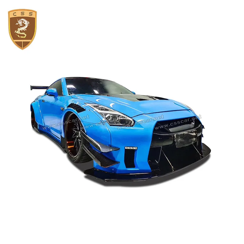 For Nissan GTR R35 Upgrade LB.2 Style Carbon Fiber Fiberglass Front Rear Bumper Side Skirt Wheel Arch Moulding Fender Bodykits