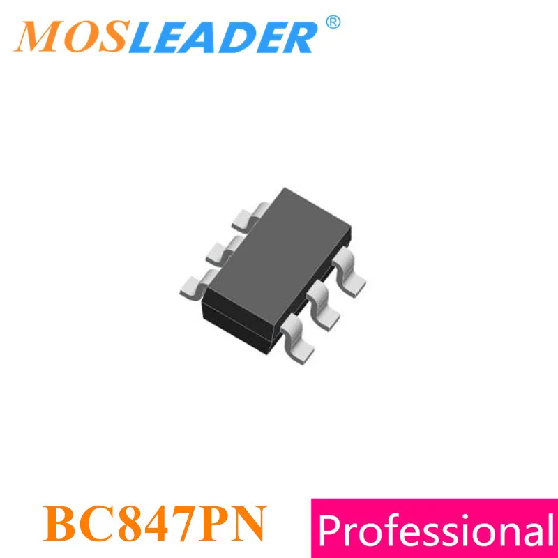 

Mosleader BC847PN SOT363 3000PCS NPN+PNP BC847W+BC857W Dual transistors Made in China High quality