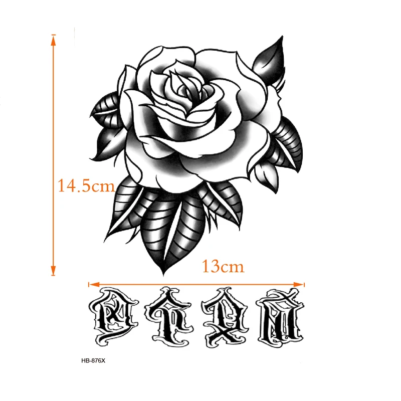 Black Rose Flower Waterproof Temporary Tattoo Sticker The Flash Tatoo Tatouage Temporaire  Henna Tattoos Fake Tattoo Men