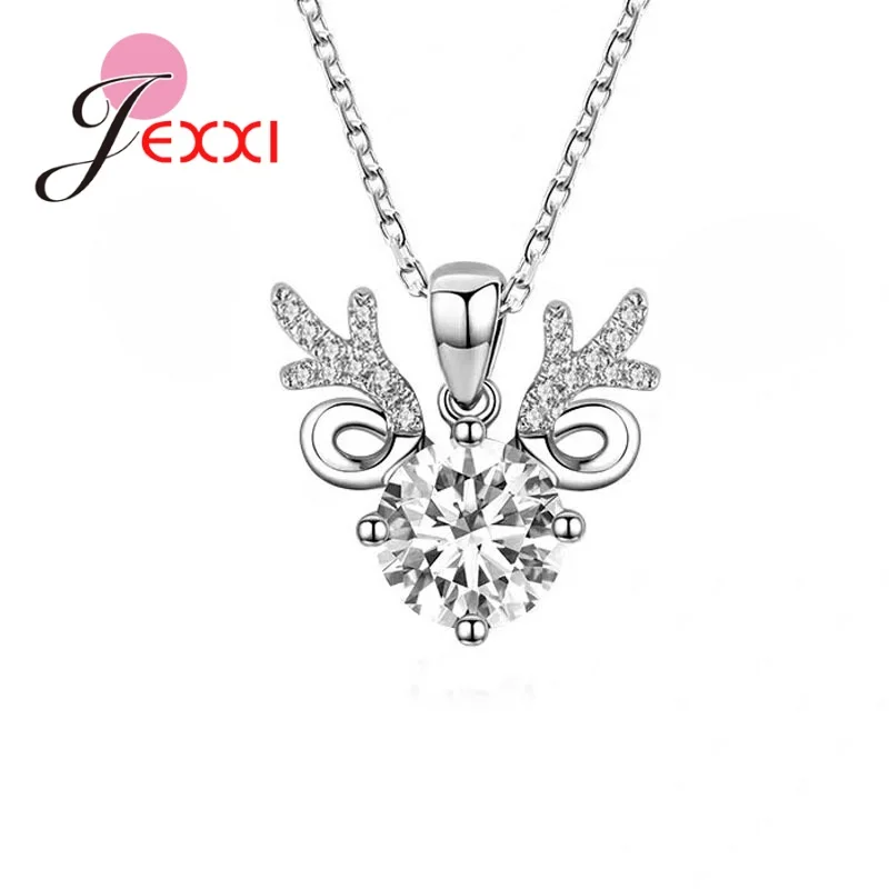 New Arrival Little Antler Deer Head Elk Pendant Necklace Zircon Antlers Cute Choker Necklace For Women Charms Charms Jewelry