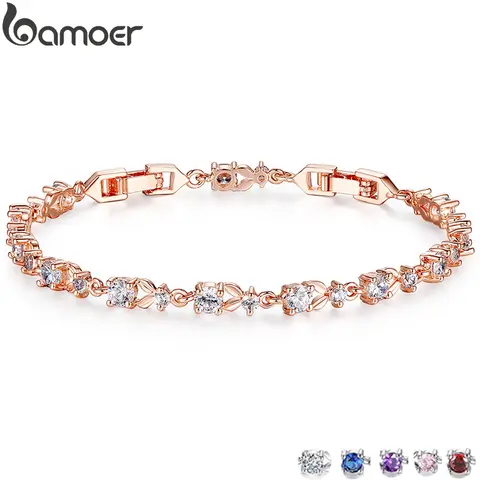 Rose Gold Chain Bracelet for Women bamoer