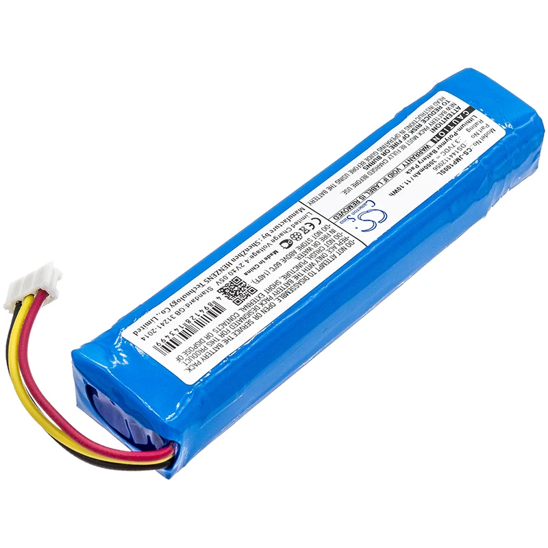 Cameron Sino Battery for JBL Pulse 1.fits JBL DS144112056 MLP822199-2P battery.JBL battery.Li-Polymer.3.70V.3000mAh / 11.10Wh.