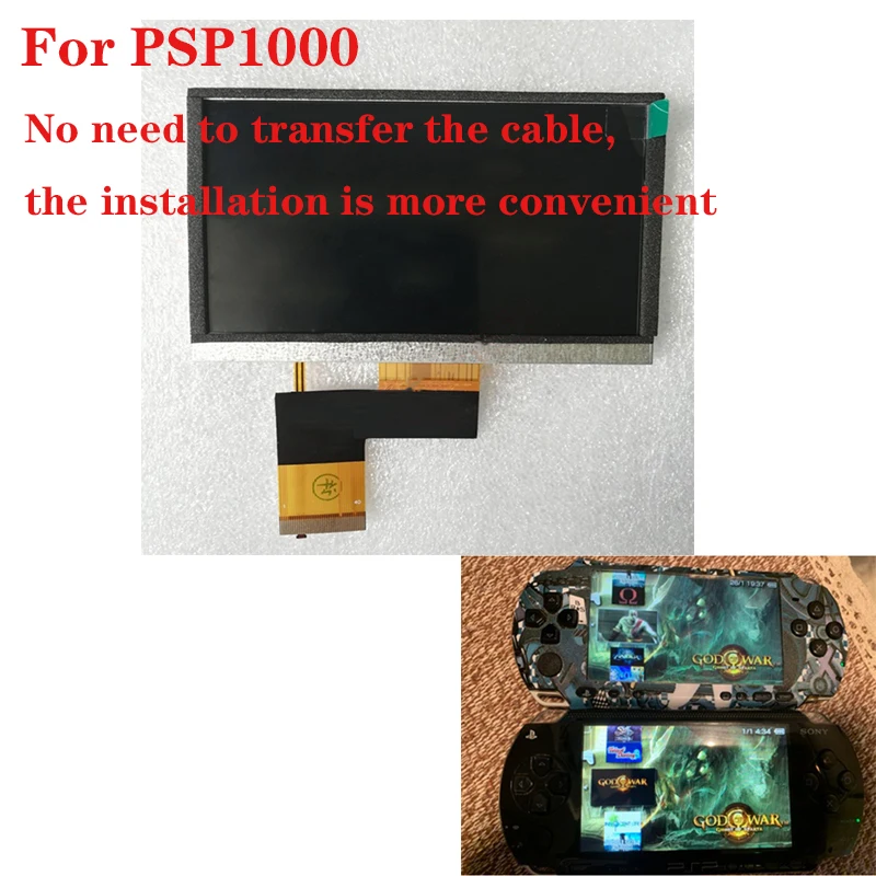 

IPS LCD Screen For PSP 1000 No need to add adapter cable Screen LCD Highlight Brightness Kits 480*272 For Sony PSP1000