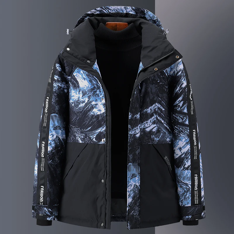 Camouflage down jacket winter new white duck down fashion trend men's thick warm coat high quality brand print for cold weather