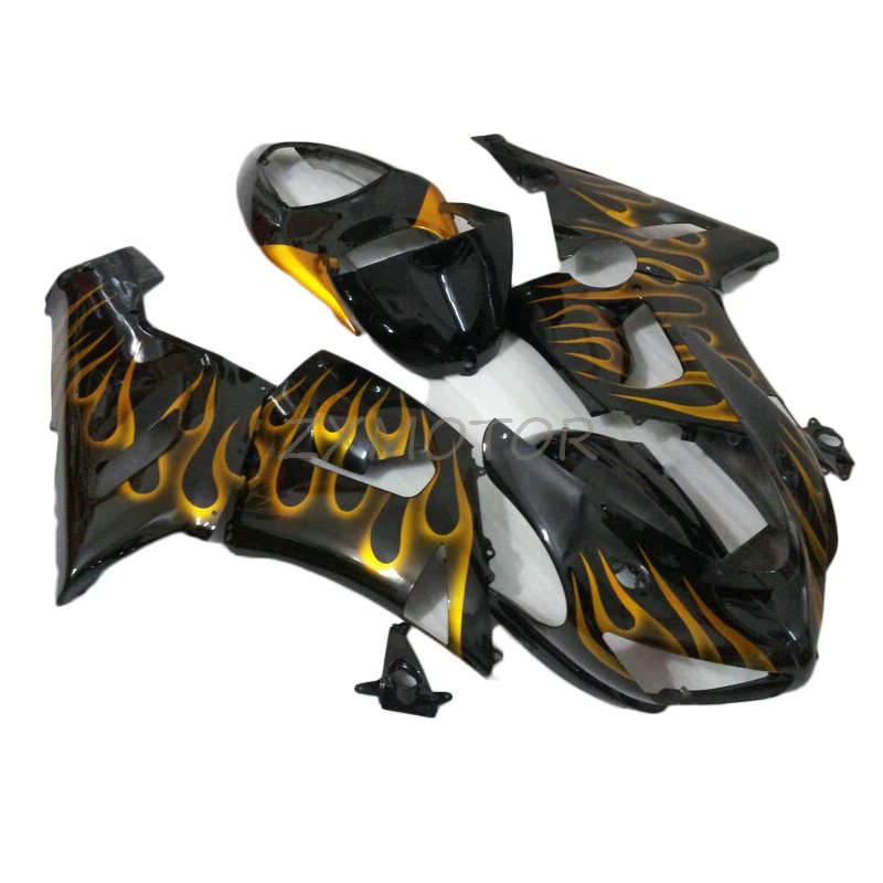 

Обтекатели Lucky стрейтерке, детали подходят для 2005 2006 Kawasaki ZX6R, желто-черные мотоциклетные обтекатели, комплекты zx6r 05 06 инъекция KL14