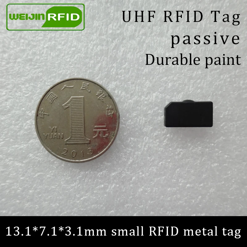 UHF RFID anti-metal tag 915mhz 868mhz Alien Higgs3 13.1*7.1*3.1mm EPC Gen2 6C small durable paint smart card passive RFID tags