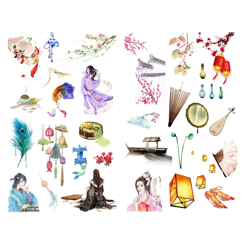 1 PCS Chinese Myth Dragon Decor Cute Aesthetic Book Journal Stickers Scrapbooking Stationery Sticker Flakes Art Supplies