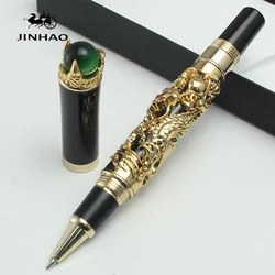 JINHAO Dragon King Vintage Rollerball Pen, Green/Red Jewelry Metal Embossing , Noble Silver/Gold /Gray Gift Pens