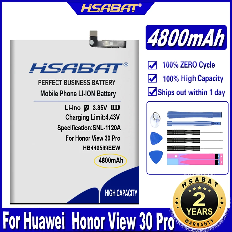 HSABAT HB446589EEW 4800mAh Battery for Huawei Honor View 30 Pro 5G OXF-N29 Batteries