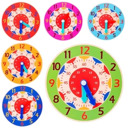 Wood Little Clock Puzzle Toys for Children Kids Time Cognition Colorful Watch Toy Montessori Toys Early Learning Preschool Home