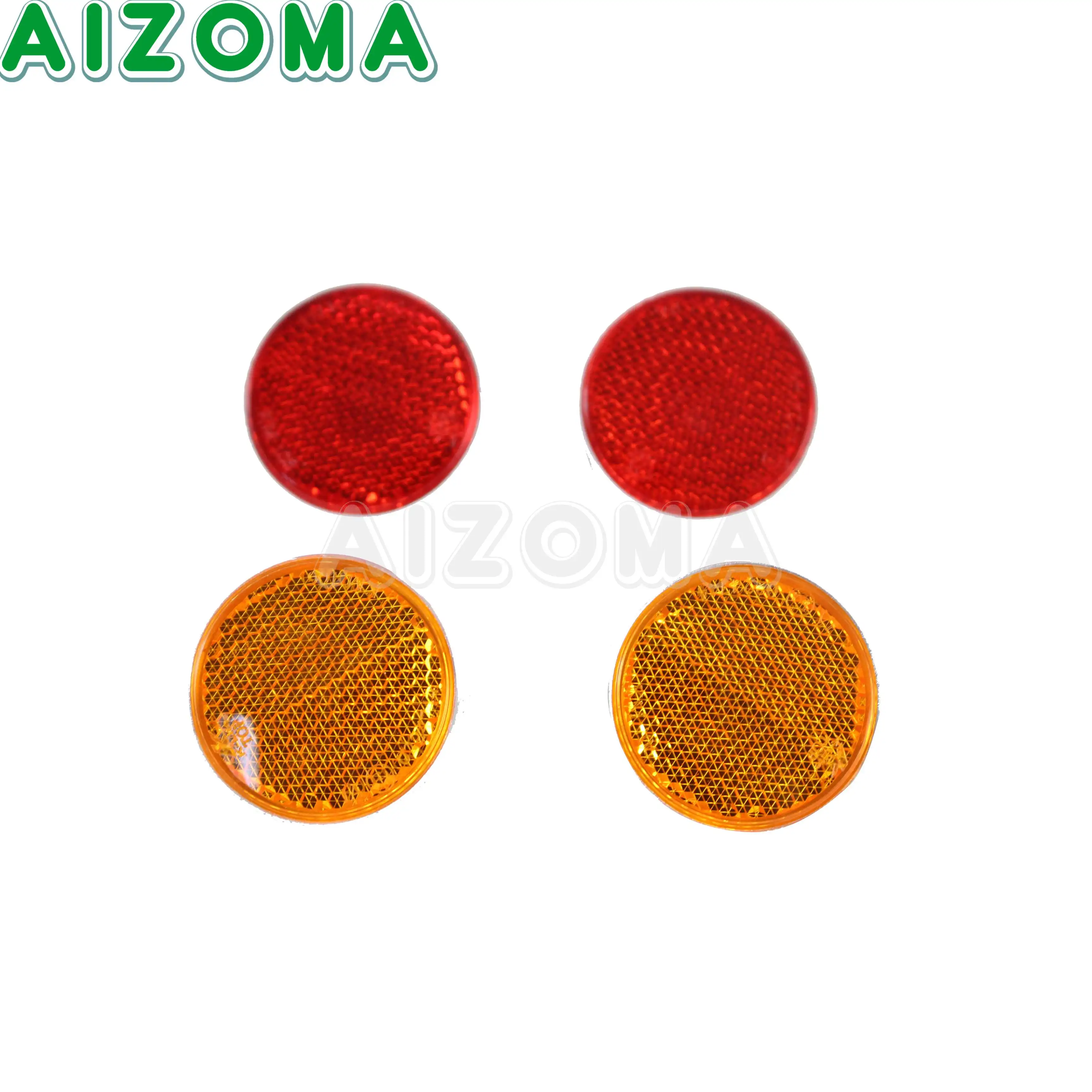 40mm Round Bolt-On Reflector Reflective Warning Plate Stickers Sign Sheeting Universal For Motorcycles ATV Dirt Bikes Scooters