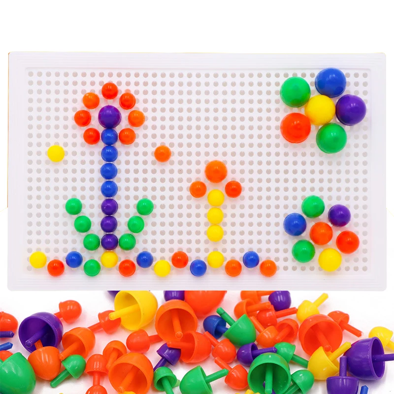 67 Pcs Paddestoel Nagel Kit Puzzel Games Speelgoed Intellectuele 3D Mozaïek Foto Puzzel Speelgoed Kinderen Composiet Educatief Speelgoed