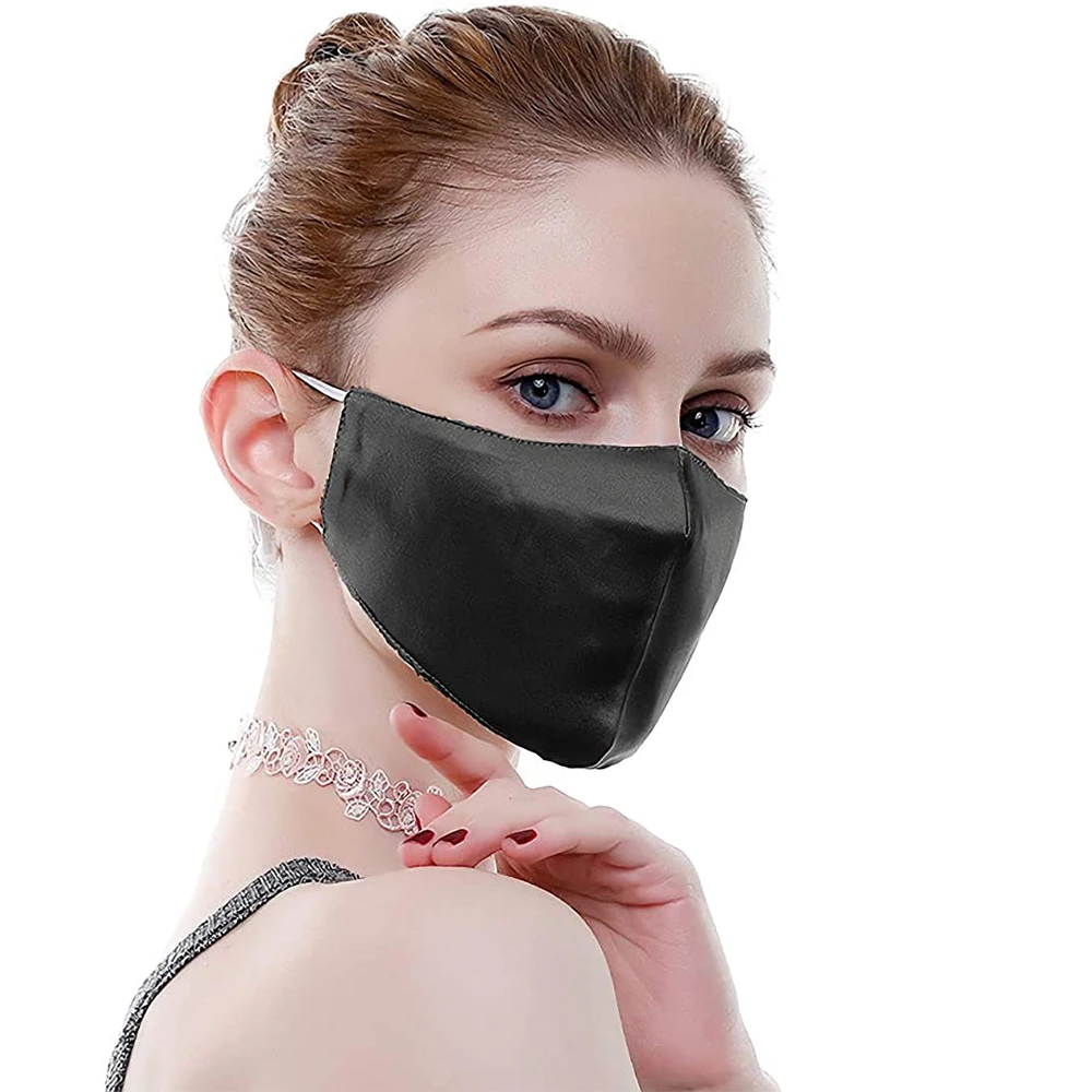 100% Double Silk Mouth Mask for Women Men Dustproof Adjustable Breathable Face Beauty Mask Summer Sunshade Reusable Face Masks