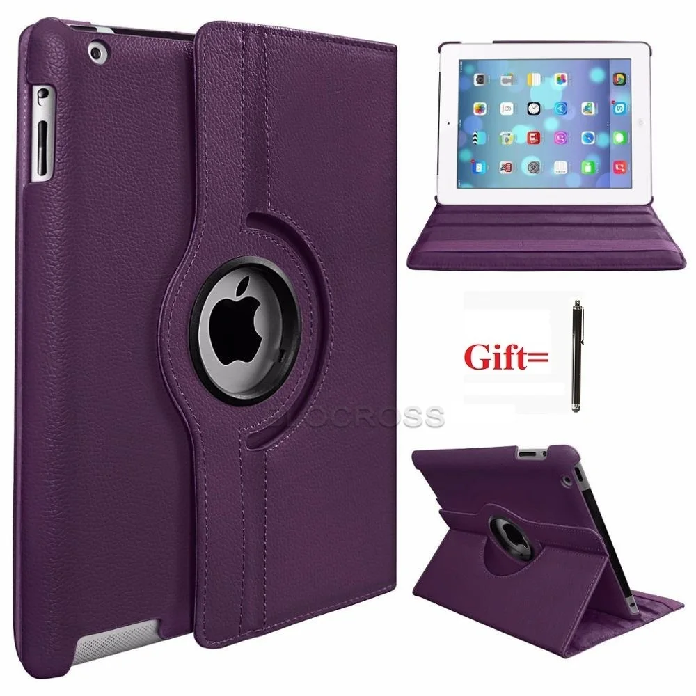 For iPad Air 2 Air 1 iPad 9.7 Case 360 Degree Rotating Stand A1822 A1823 A1893 5th 6th Gen 9.7 inch Protective Cover with Stylus