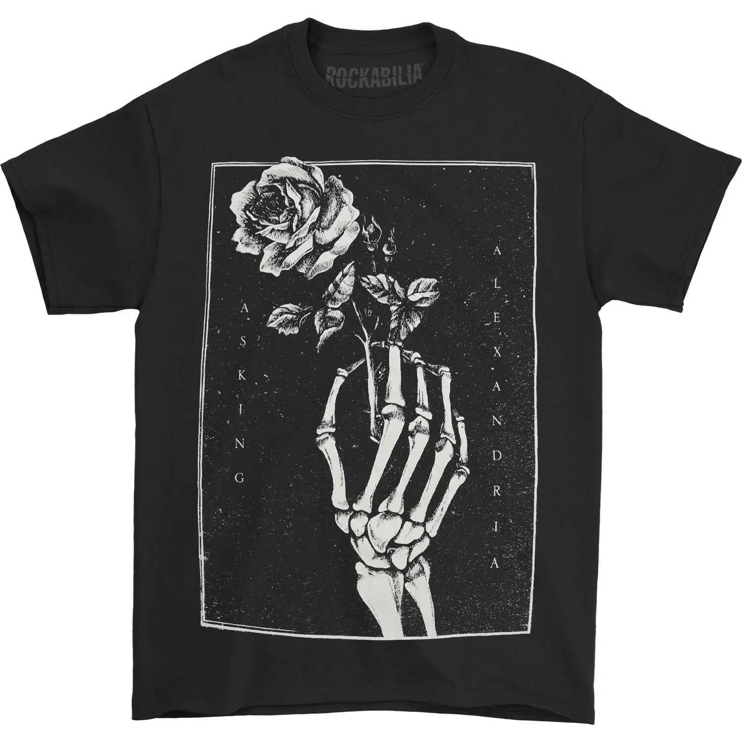 Asking Alexandria Men's  Skeleton Rose T-shirt Black