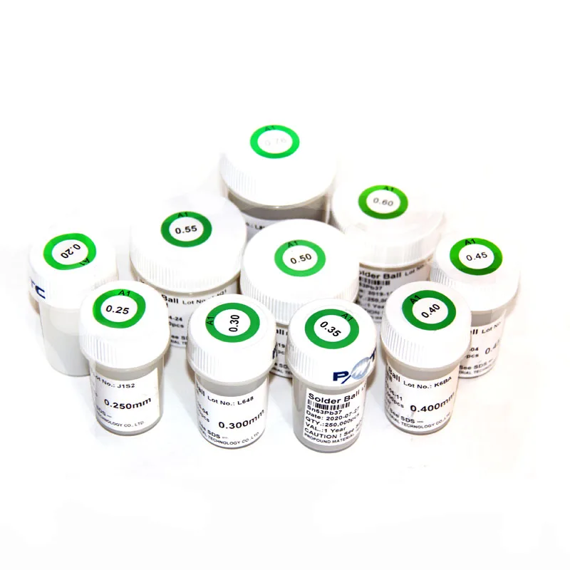 

Free shopping 0.2/0.3/0.4/0.5/0.55/0.6/0.76mm PMTC solder ball BGA-sik tin tables 250K/Bottle Sn63Pb37