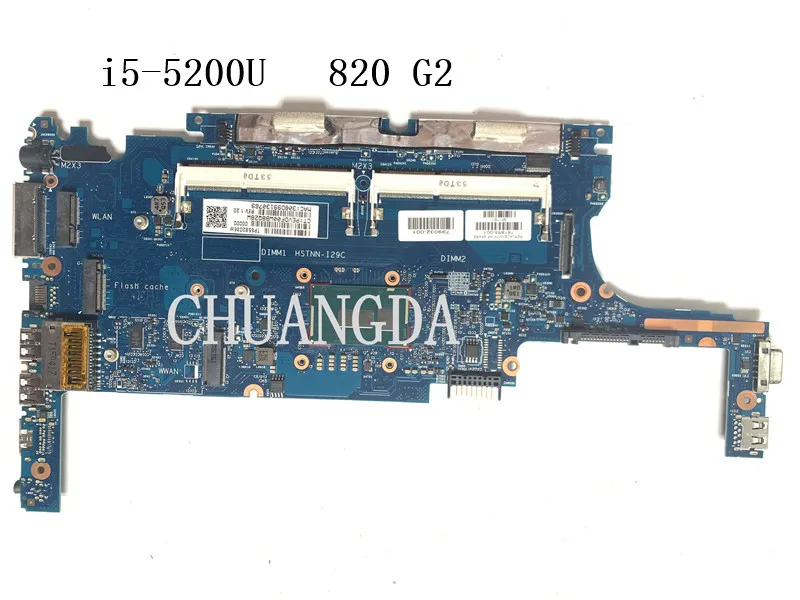 

FOR HP EliteBook 820 G2 Original Laptop Motherboard W/ I5-5200U CPU 781855-601 SNICKERS-6050A2635701-MB-A02 DDR3L