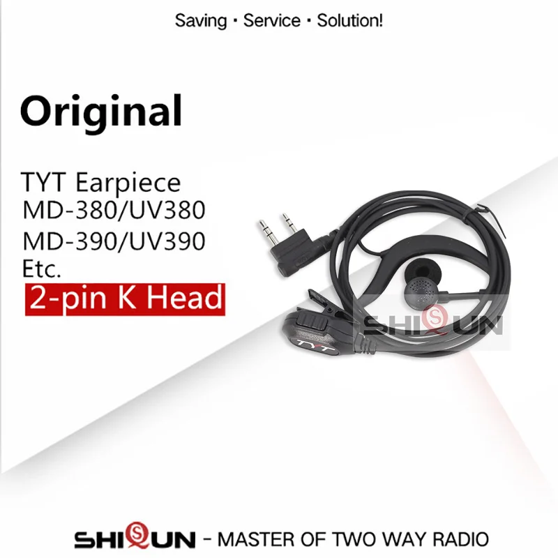 Original High Quality TYT Headset Earphone for TH-F8 TH-UV8000D UV8000E DM-UVF10 MD-380 MD-UV380 MD-390 MD-UV390 MD-680 Earpiece