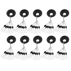 Lot de 10 flotteurs de pêche en caoutchouc noir, taille S M L, 60 pièces, ensemble de 10 pièces