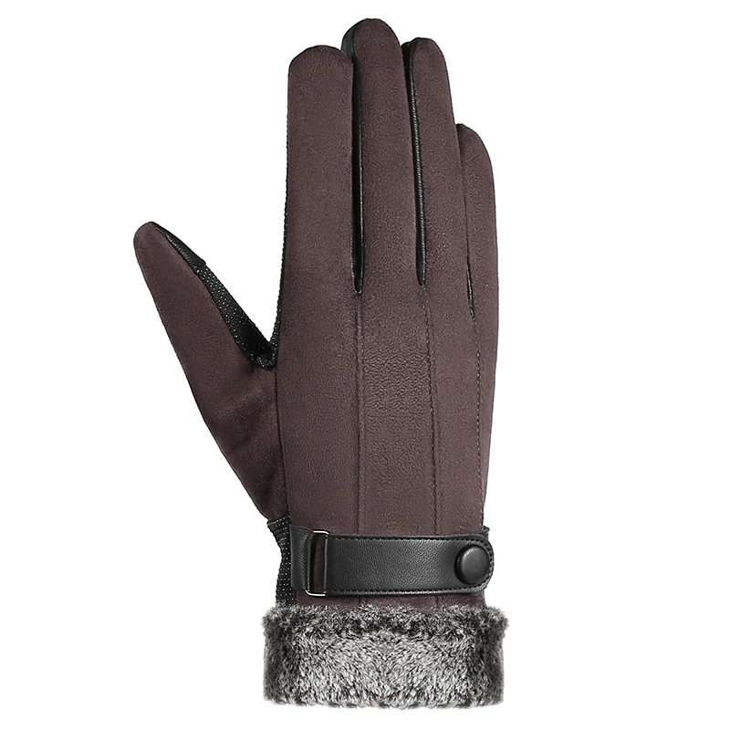 BISON DENIM Men\'s Winter Gloves Suede Touch Screen Warm Autumn Winter Gloves for Men Outdoor Sport Skiing Hiking Gloves S036