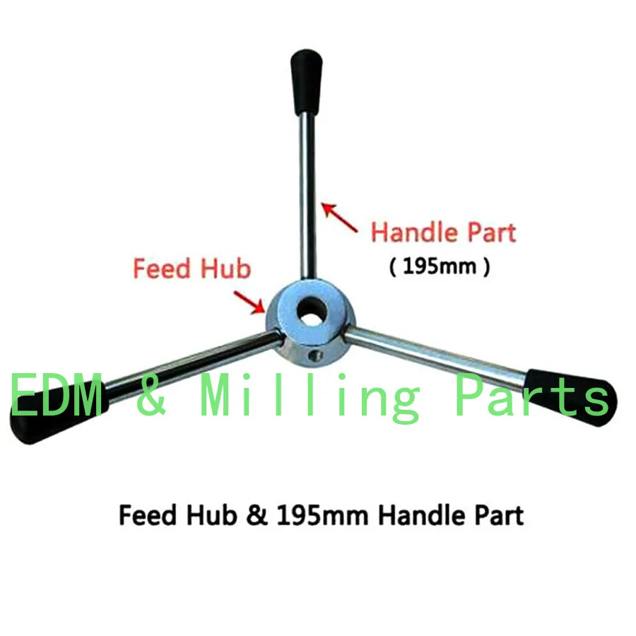 1Set Drill Press Milling Machines Parts - Feed Hub Wheel & 3*195mm Handle For Z512-2 Z516 Z512B Z516B Z4116 Z4120 Z4120 Z4125