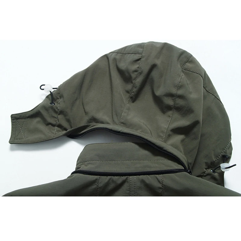 Chaquetas con capucha para hombre, prendas de vestir informales, rompevientos para senderismo, abrigos a la moda, cazadora de carga del ejército