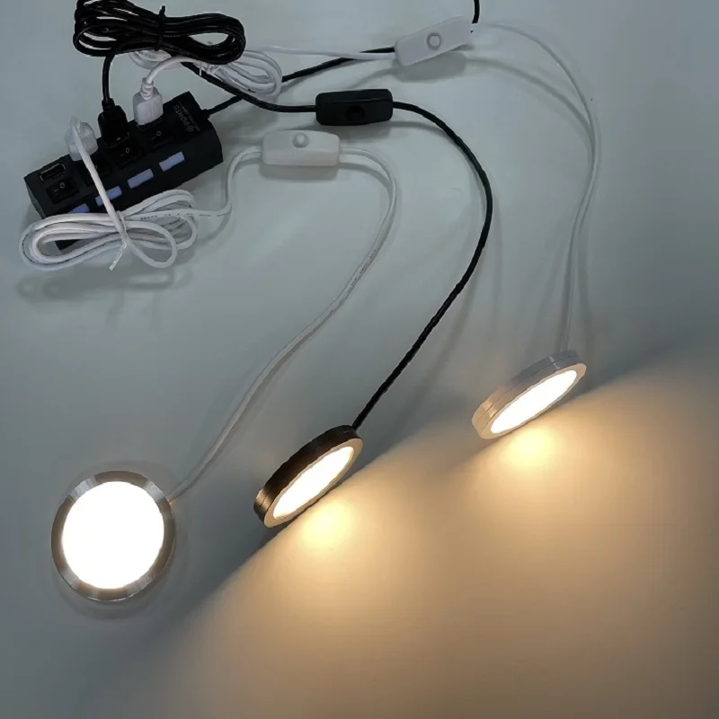 EtrnLED-minifoco de luz LED con USB, 3W, Delgado, montado en superficie, para armario, vino, encimera de techo, punto interior con interruptor