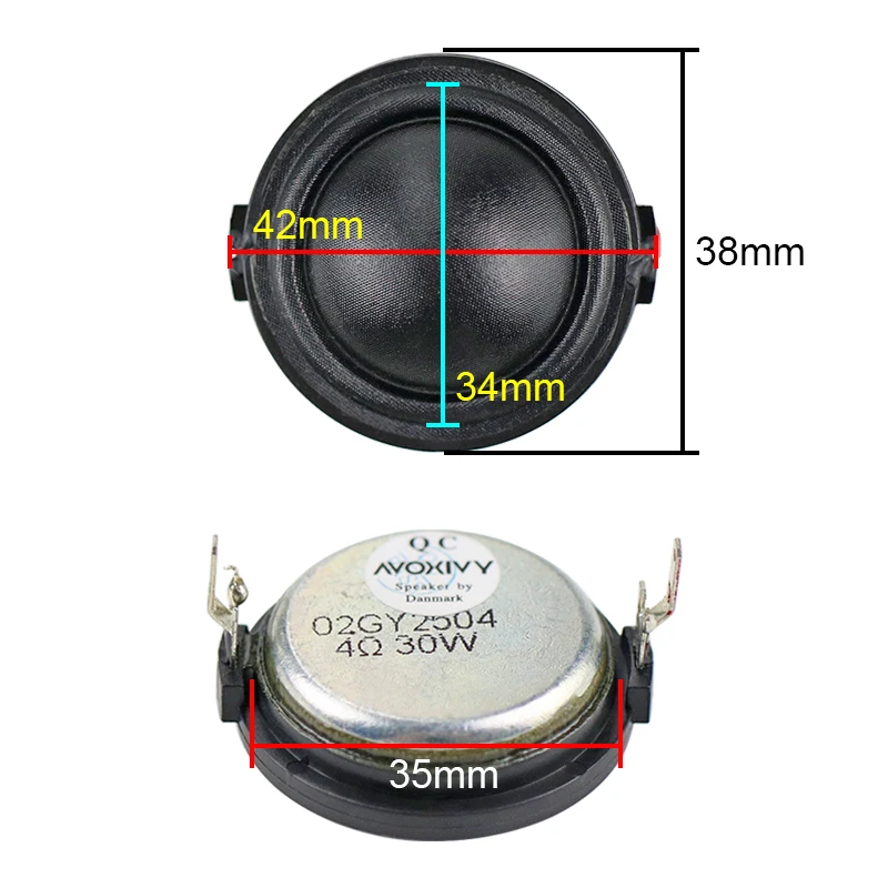 GHXAMP 차량용 트위터 실크 필름 네오디뮴 마그네틱, 4OHM 하이 피치, 1.5 인치, 30W, 38mm, 2 개