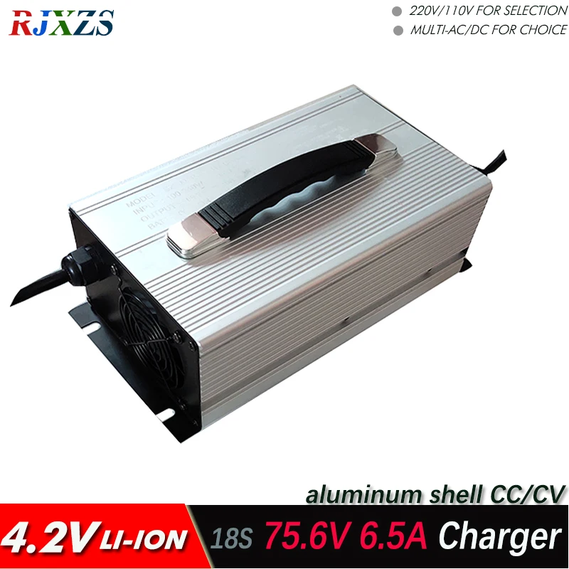 

75.6V 6.5A Charger For 18S Lipo/ Lithium Polymer/ Li-ion Battery Pack Alloy Charger Support CC/CV model 4.2V*18=75.6V