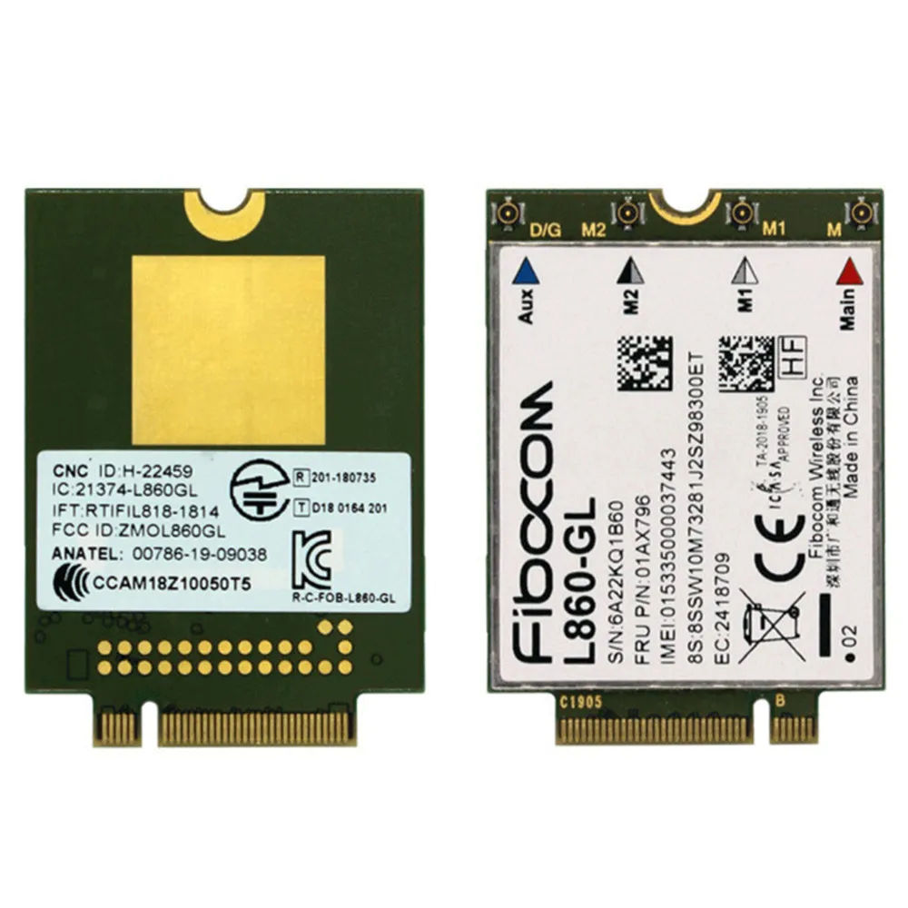 Fibocom L860-GL WWAN Card For Lenovo Thinkpad X1 carbon 7th 8th X1 Yoga 4th T490 4G Webcame Modular FRU 01AX796