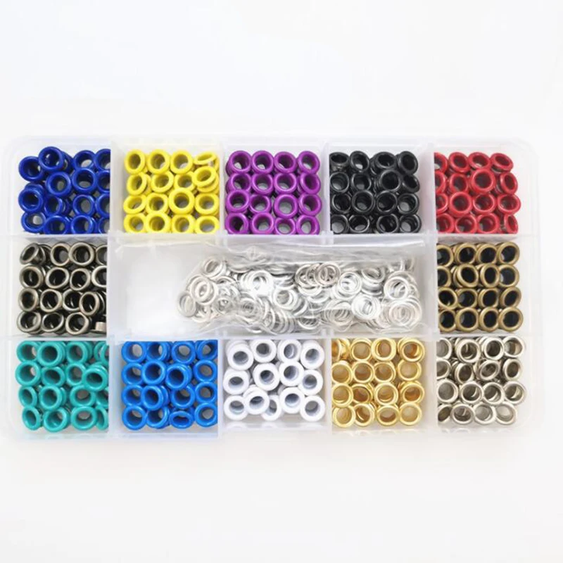 600Sets 12Colors Metal Snap Button Grommets Fasteners 5mm Eyelets Grommet Setting Tool with Storage Box DIY Sewing Accessories