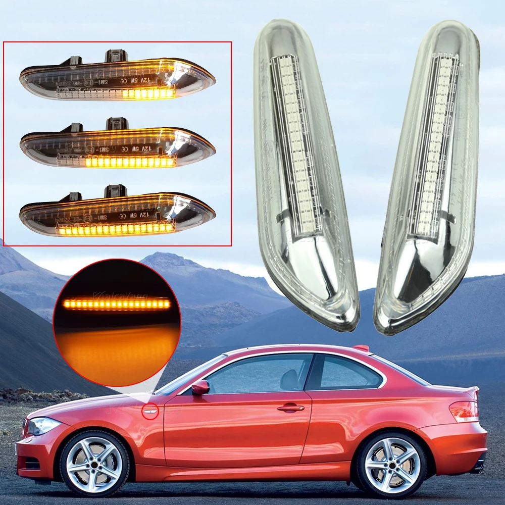 Dynamisches LED-Blinklicht Seitenmarkierungsleuchte für BMW E60 E61 E90 E91 E87 E81 E83 E84 E88 E92 E93 E82 E46 1 3 5 Serie X1 X3 2004 – Detail 26